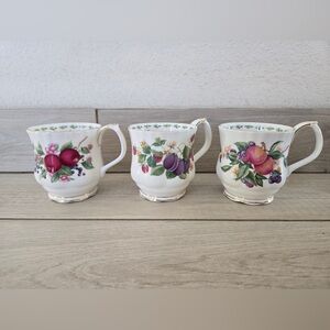 Royal Albert Covent Garden Fruit Teacups – Set of 3 (Bone China, England)